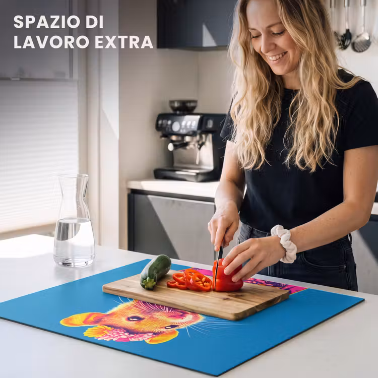 Protezione piano induzione - Mouse - Kimono - Fiori - Blu — 5