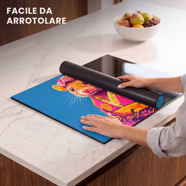 Protezione piano induzione - Mouse - Kimono - Fiori - Blu — 7