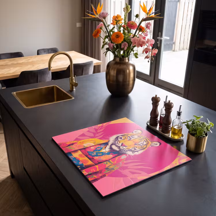 Protezione piano induzione - Tigre - Kimono - Piante - Rosa — 2