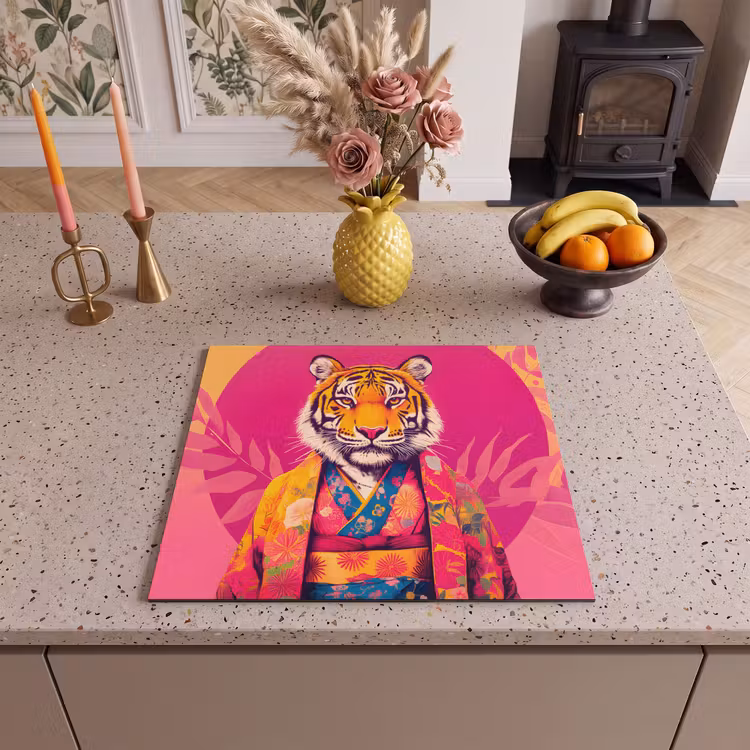 Protezione piano induzione - Tigre - Kimono - Piante - Rosa — 3