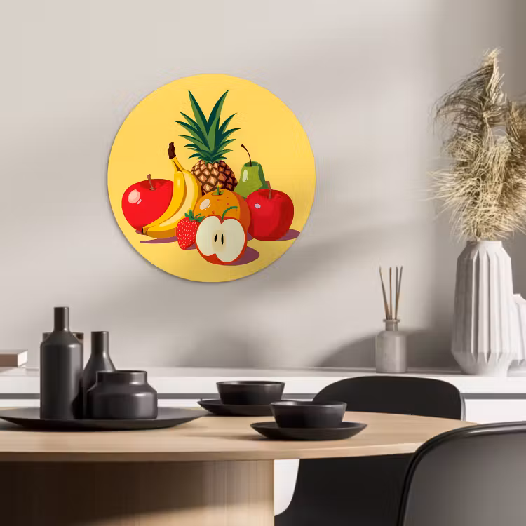 Quadro rotondo - Frutta - Illustrazione - Colorato — 3