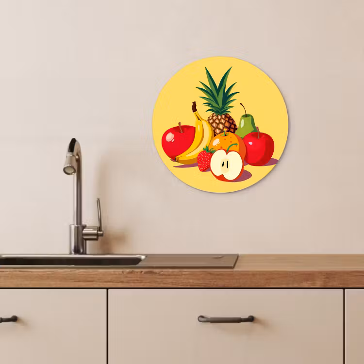 Quadro rotondo - Frutta - Illustrazione - Colorato — 4