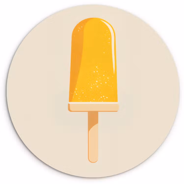 Quadro rotondo - Gelato all'arancia - stecco - acqua — 2