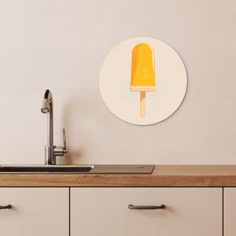 Quadro rotondo - Gelato all'arancia - stecco - acqua — 3