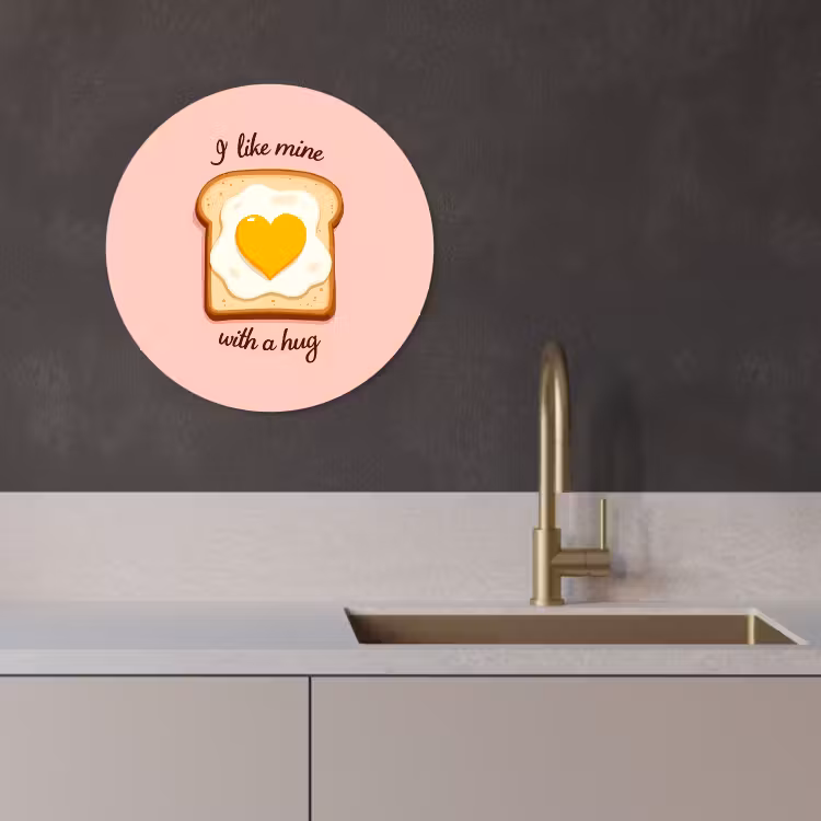 Quadro rotondo - Pane - Illustrazione - Citazione - Rosa — 3