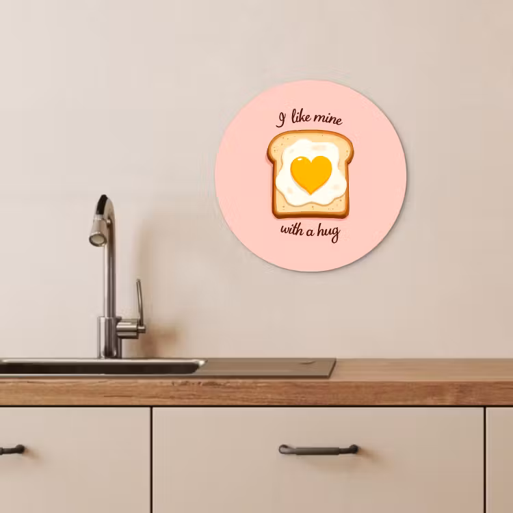 Quadro rotondo - Pane - Illustrazione - Citazione - Rosa — 4