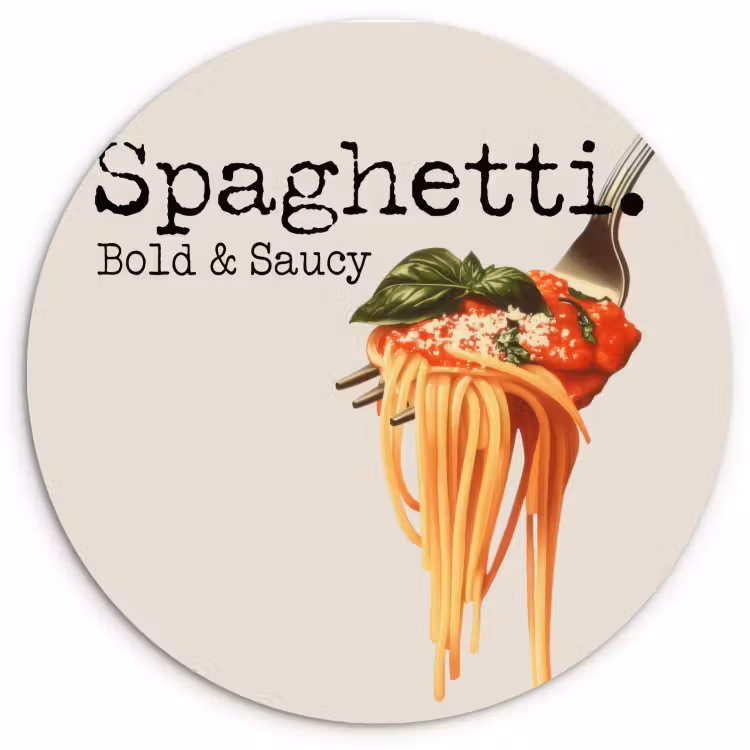 Quadro rotondo - Spaghetti - salsa di pomodoro - parmigiano — 2
