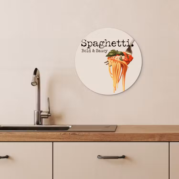 Quadro rotondo - Spaghetti - salsa di pomodoro - parmigiano — 3