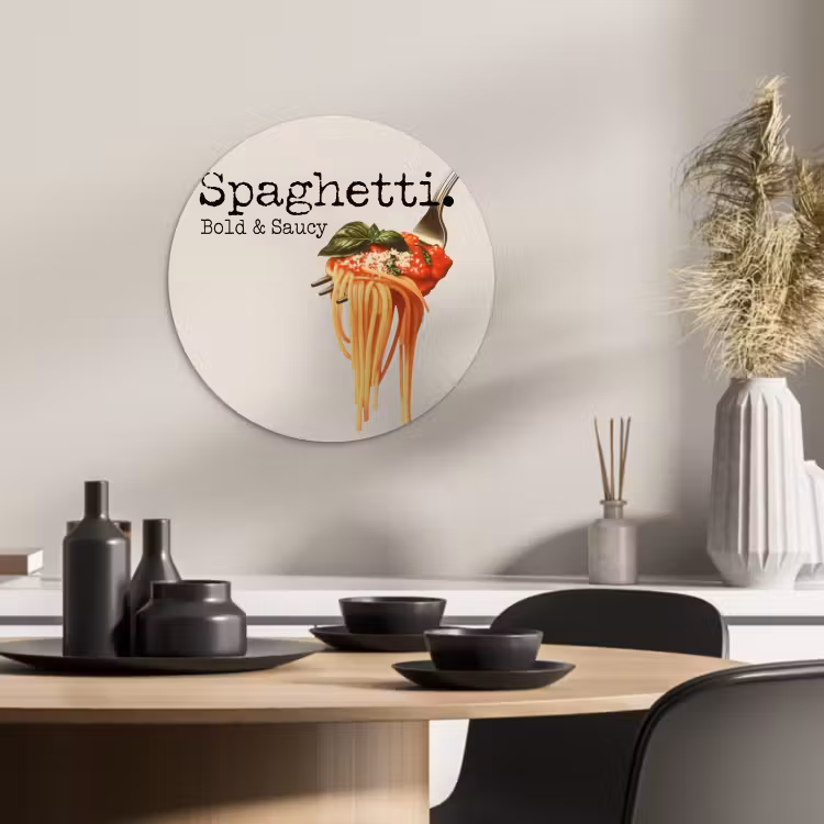 Quadro rotondo - Spaghetti - salsa di pomodoro - parmigiano — 4