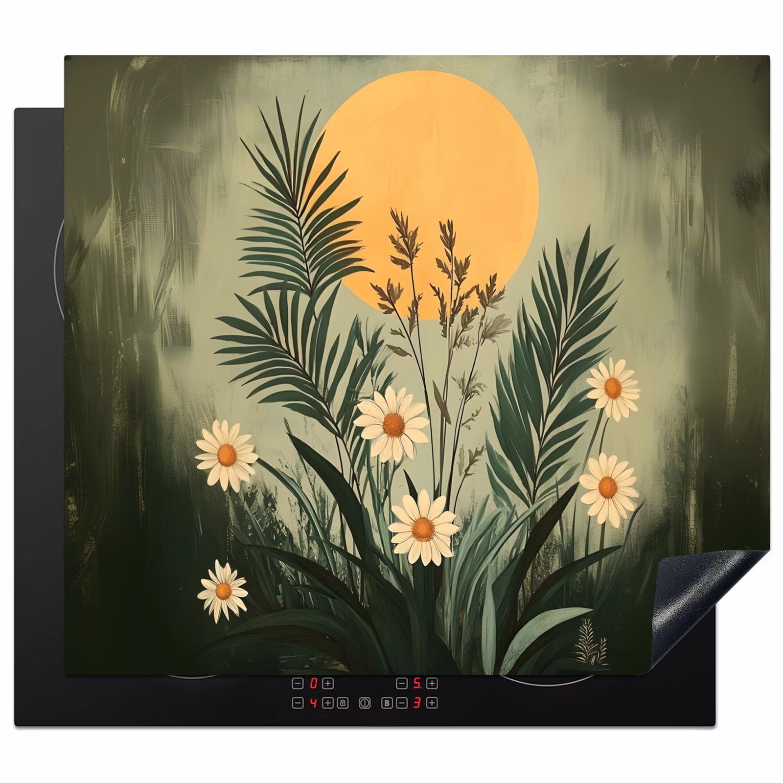 Protezione piano induzione - Fiori - Foglie - Sole - Verde — 1