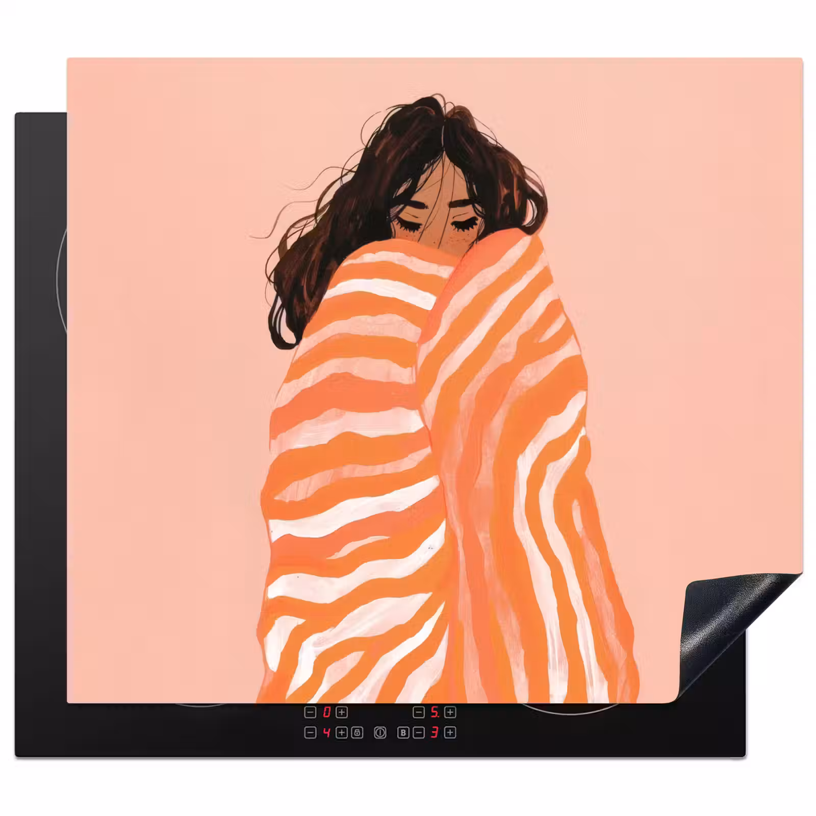 Protezione piano induzione - Ragazza - Coperta - A righe - Arancione — 1