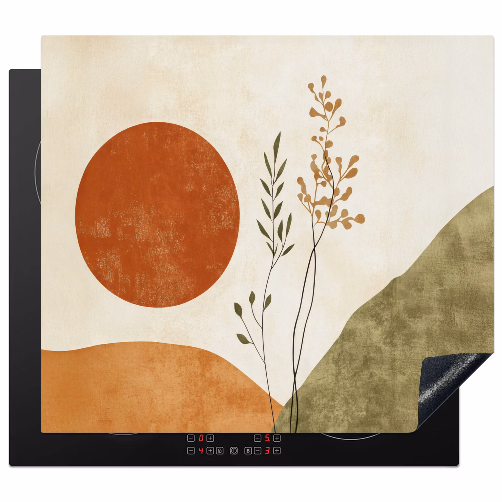 Protezione piano induzione - Sole - Astratto - Rami - Arancione — 1