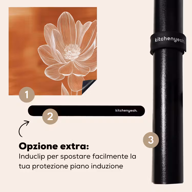 Protezione piano induzione - Fiore - Minimalista - Bianco — 8