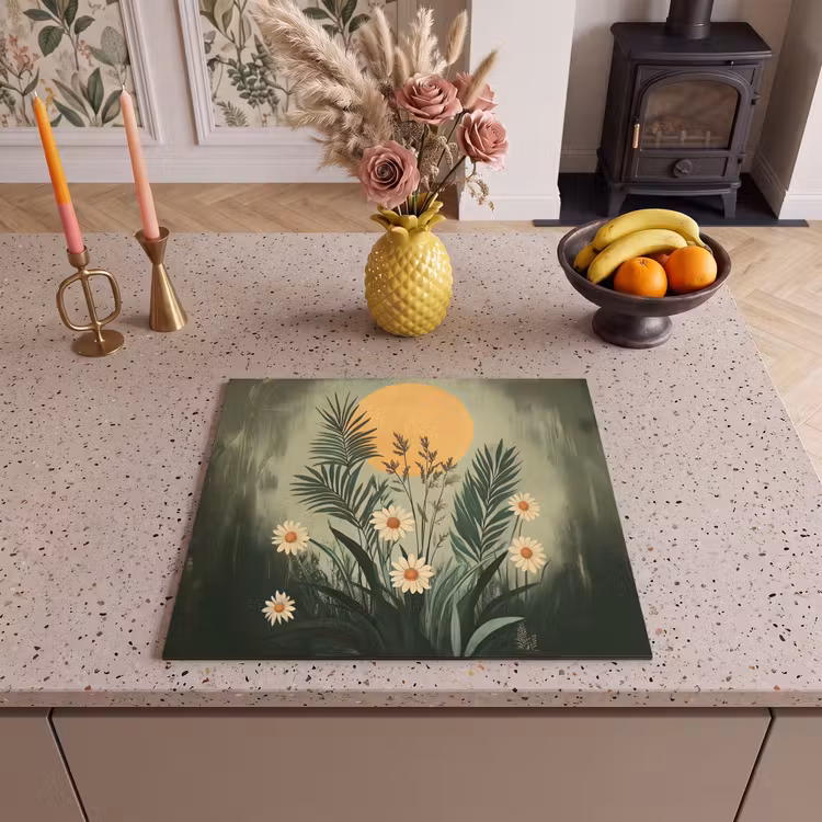 Protezione piano induzione - Fiori - Foglie - Sole - Verde — 3
