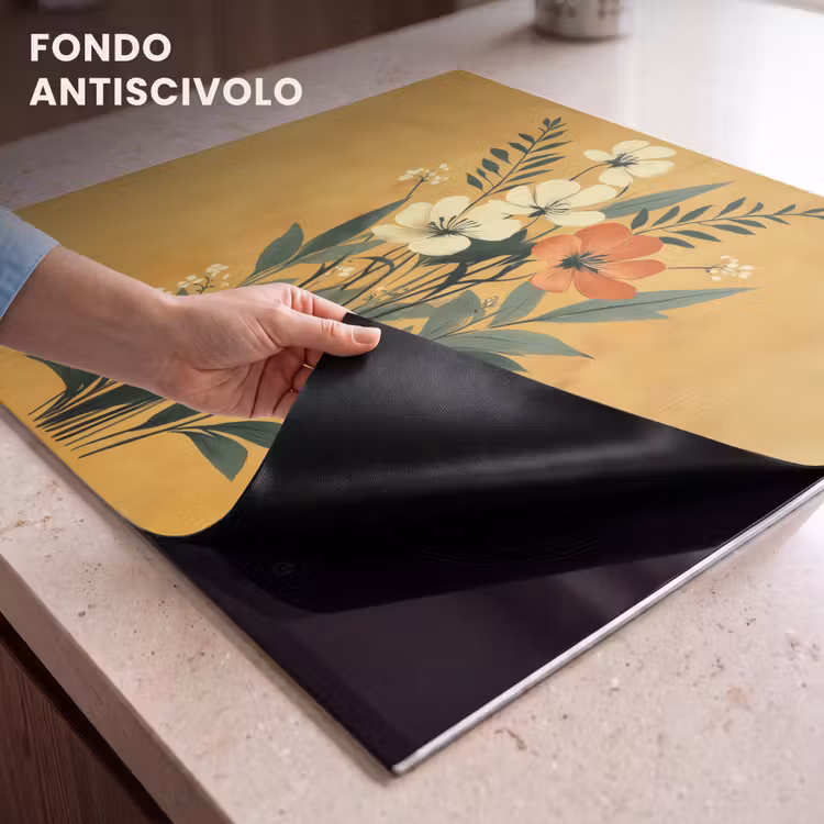 Protezione piano induzione - Foglie - Bouquet - Giallo — 6