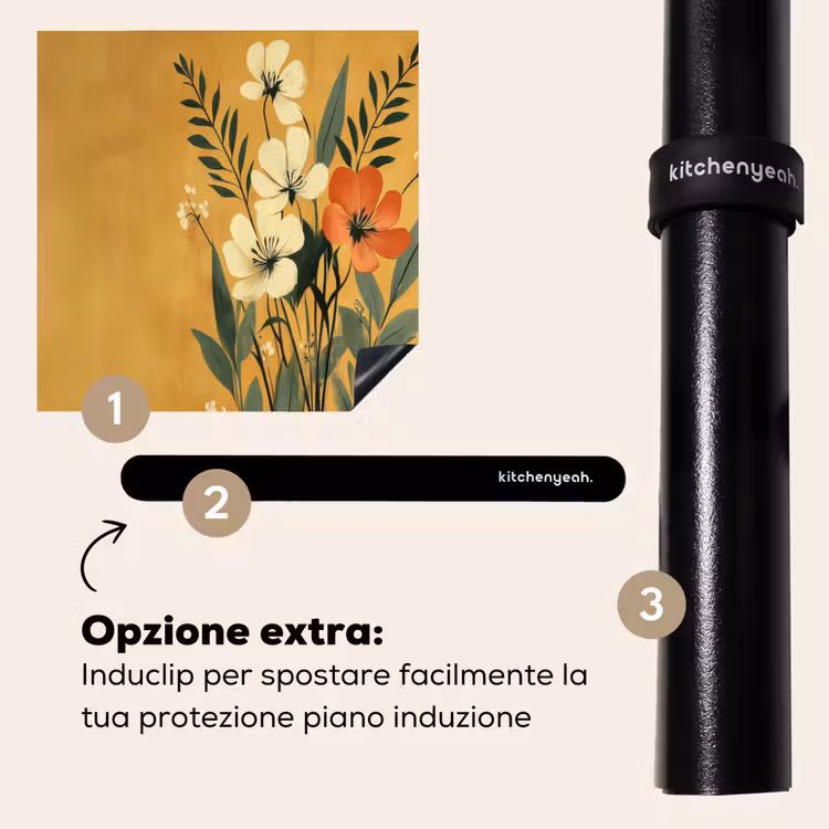 Protezione piano induzione - Foglie - Bouquet - Giallo — 8