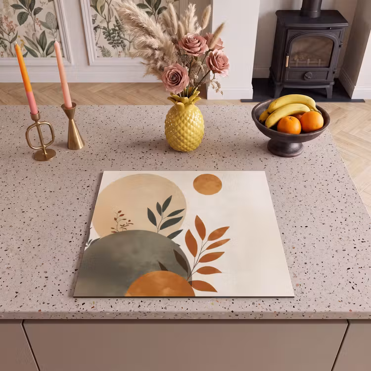 Protezione piano induzione - Forme - Rotonde - Foglie - Beige — 3