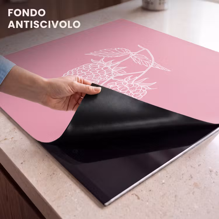 Protezione piano induzione - Lamponi - Gambo - Disegnato - Rosa — 6