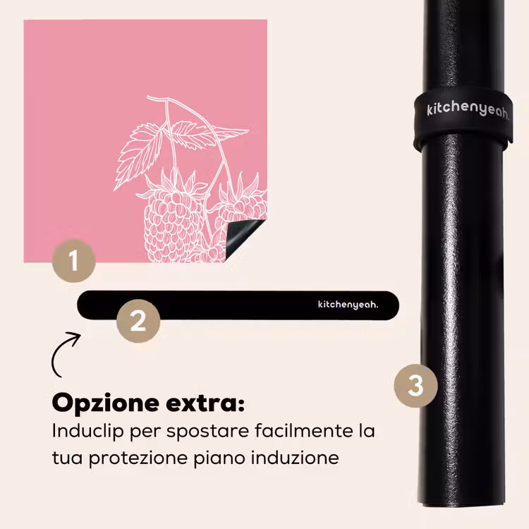 Protezione piano induzione - Lamponi - Gambo - Disegnato - Rosa — 8