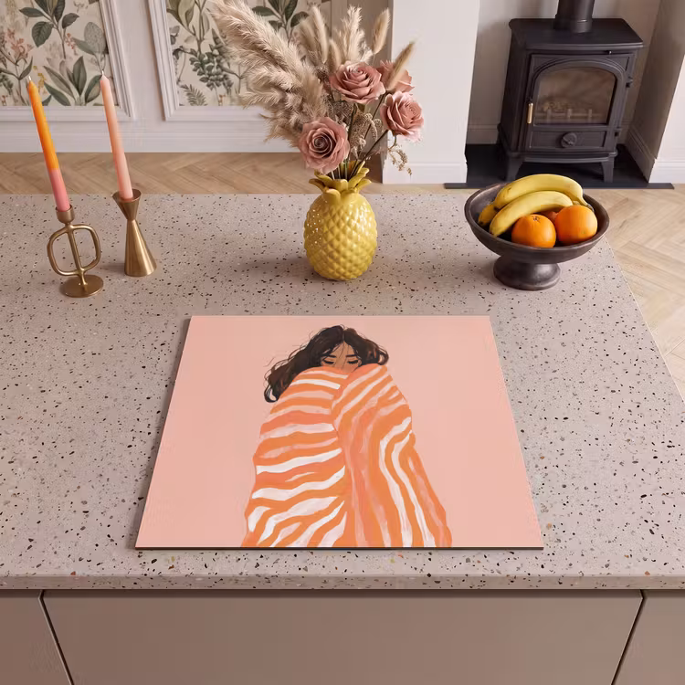 Protezione piano induzione - Ragazza - Coperta - A righe - Arancione — 3