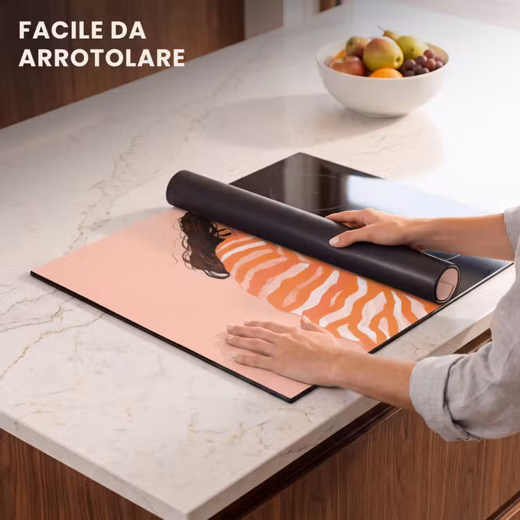 Protezione piano induzione - Ragazza - Coperta - A righe - Arancione — 7