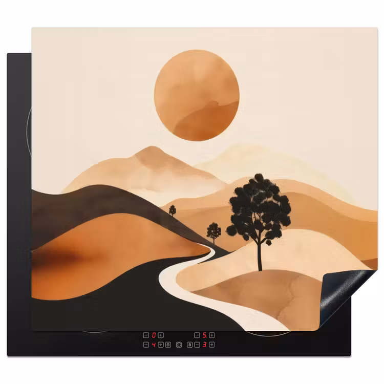 Protezione piano induzione - Sole - Colline - Albero - Astratto — 1