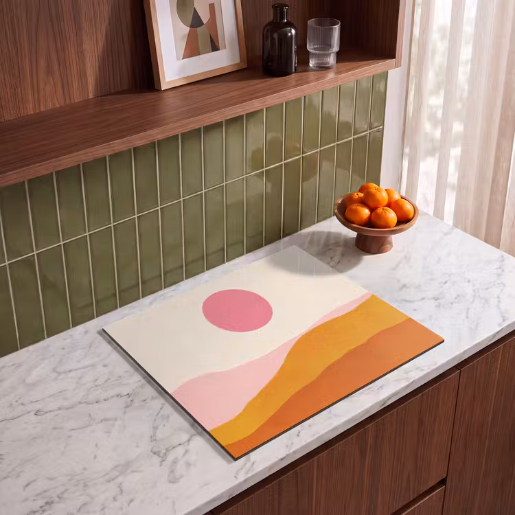 Protezione piano induzione - Sole - Colline - Astratto - Rosa — 4