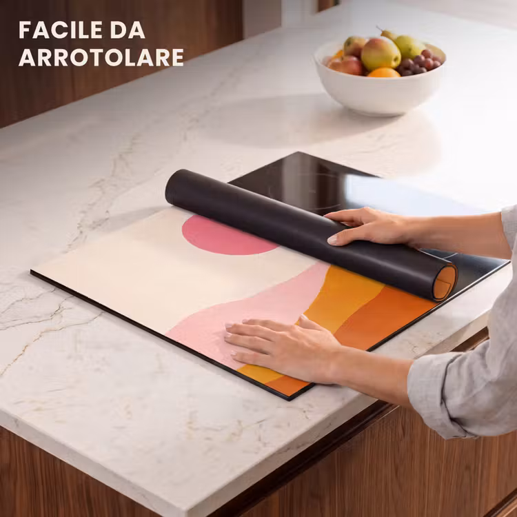 Protezione piano induzione - Sole - Colline - Astratto - Rosa — 7