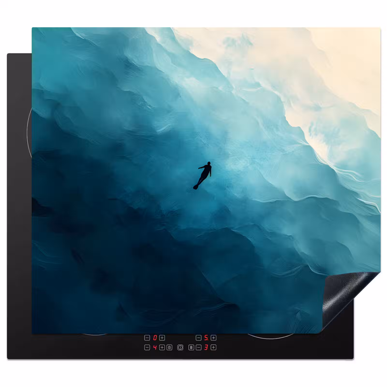 Protezione piano induzione - Mare - Silhouette - Astratto - Blu — 1