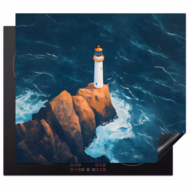 Protezione piano induzione - Faro - Scoglio - Mare - Onde — 1