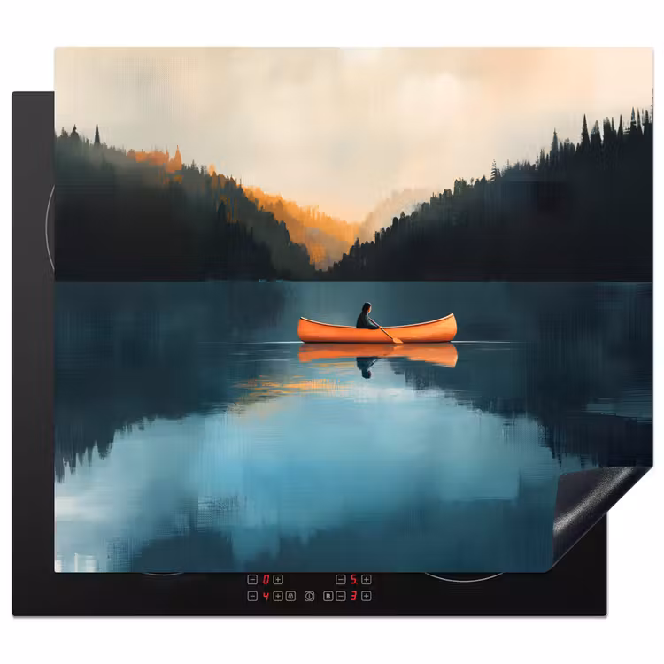Protezione piano induzione - Foreste - Lago - Canoa - Arancione — 1