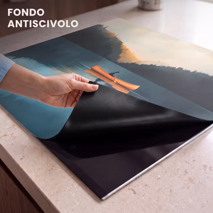 Protezione piano induzione - Foreste - Lago - Canoa - Arancione — 6