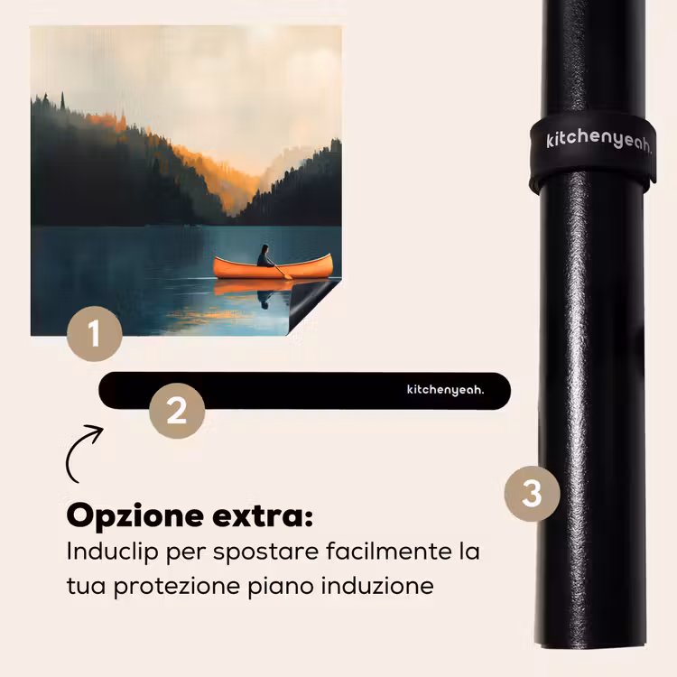 Protezione piano induzione - Foreste - Lago - Canoa - Arancione — 8
