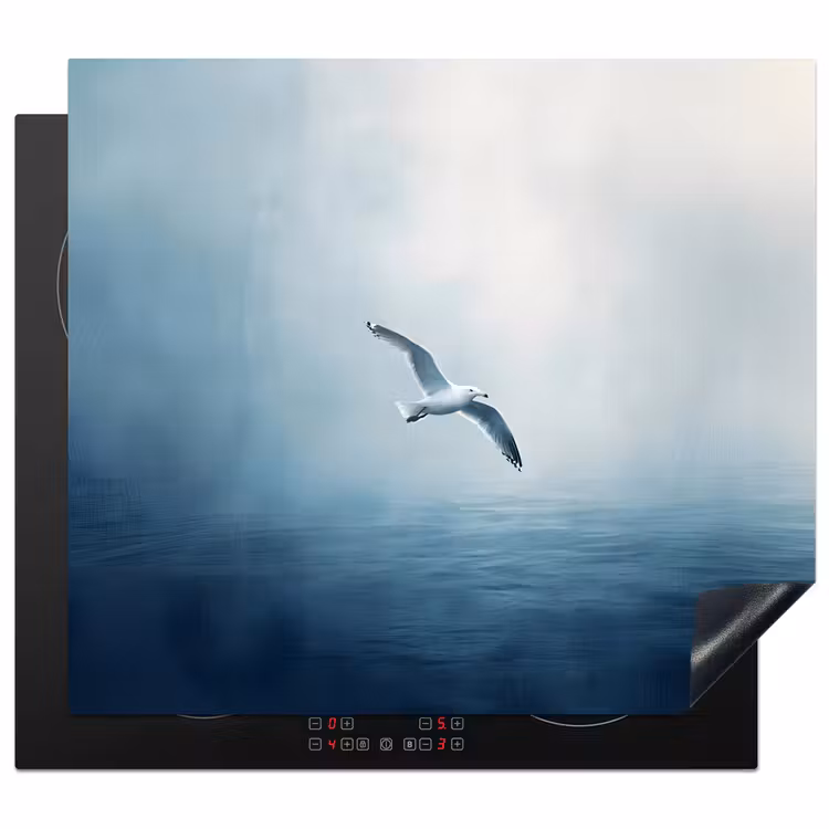 Protezione piano induzione - Gabbiano - Bianco - Mare - Nebbia — 1