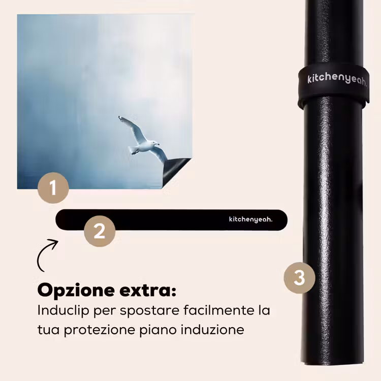 Protezione piano induzione - Gabbiano - Bianco - Mare - Nebbia — 8