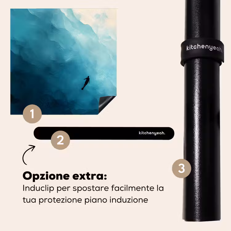 Protezione piano induzione - Mare - Silhouette - Astratto - Blu — 8