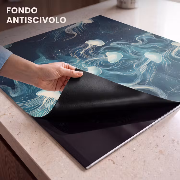 Protezione piano induzione - Medusa - Mare - Bianco - Onde — 6