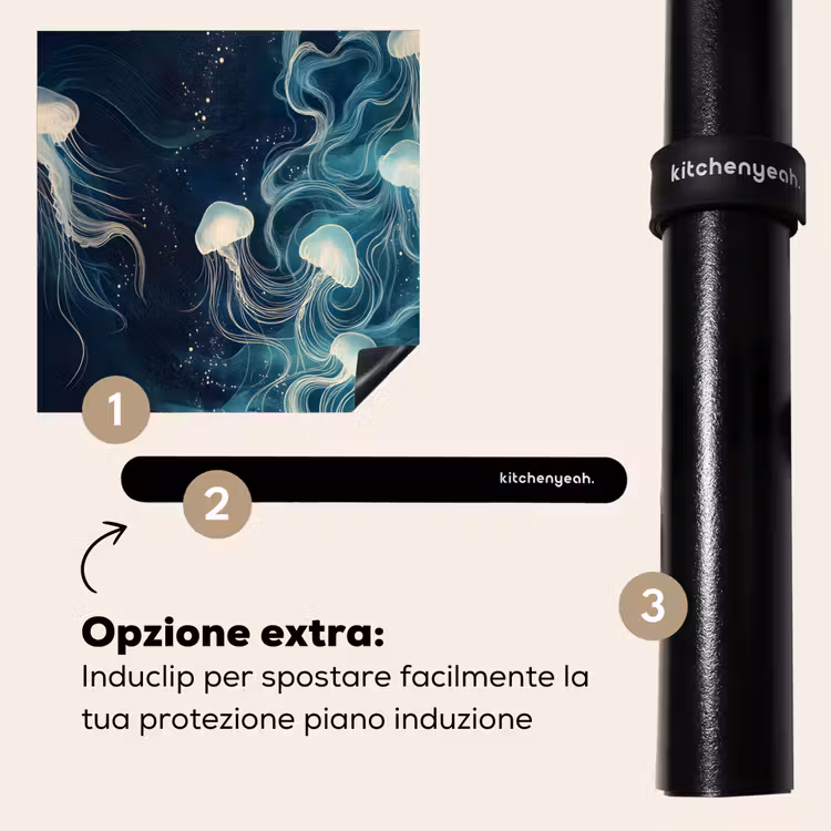 Protezione piano induzione - Medusa - Mare - Bianco - Onde — 8