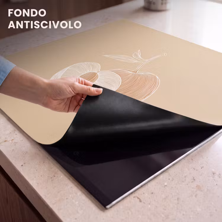 Protezione piano induzione - Pesca - Disegno a linee - Pit - Beige — 6