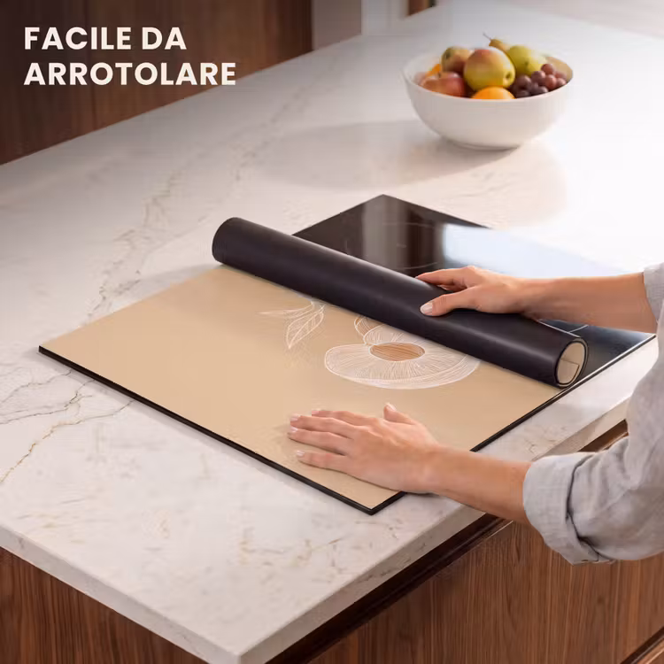 Protezione piano induzione - Pesca - Disegno a linee - Pit - Beige — 7