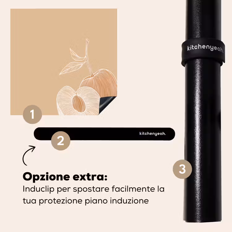Protezione piano induzione - Pesca - Disegno a linee - Pit - Beige — 8