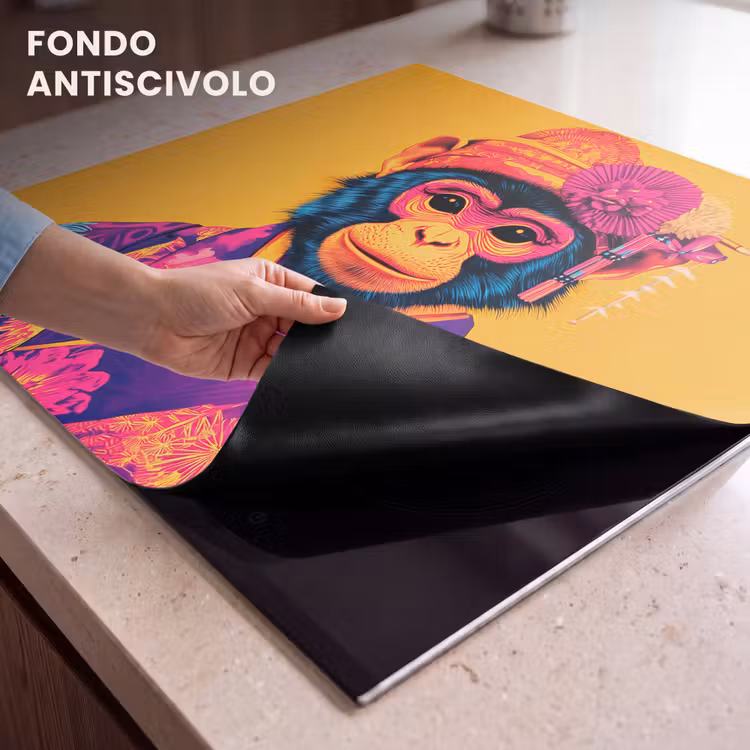 Protezione piano induzione - Scimmia - Kimono - Fiori - Copricapo — 6
