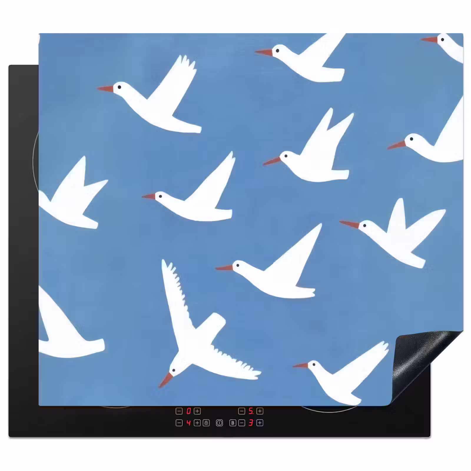 Protezione piano induzione - Uccelli - Bianco - Motivo — 1