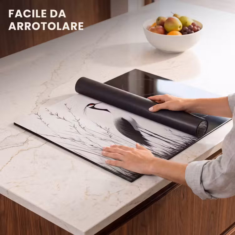 Protezione piano induzione - Gru - Erba - Forma di cuore - Nero — 7