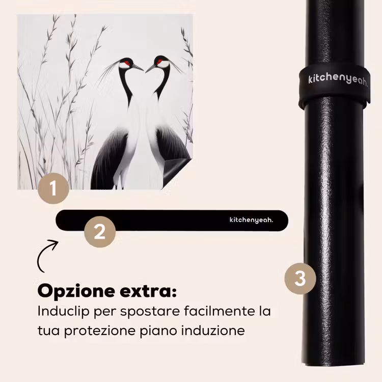 Protezione piano induzione - Gru - Erba - Forma di cuore - Nero — 8