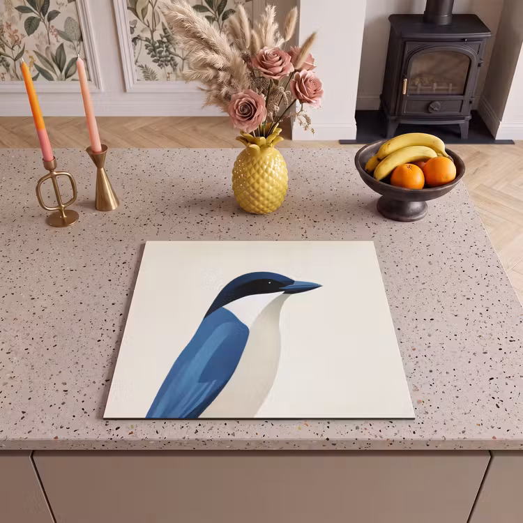 Protezione piano induzione - Illustrazione - Blu - Uccello — 3