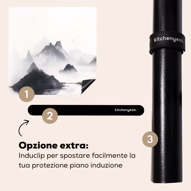 Protezione piano induzione - Montagne - Nebbia - Acqua - Bianco — 8
