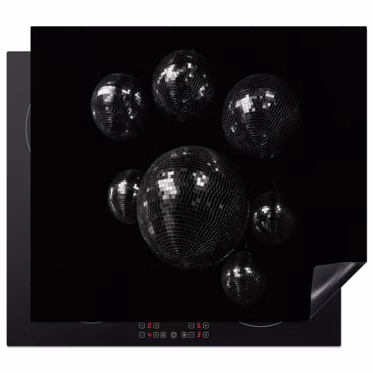 Protezione piano induzione - Palline da discoteca - Minimalista - Nero — 1