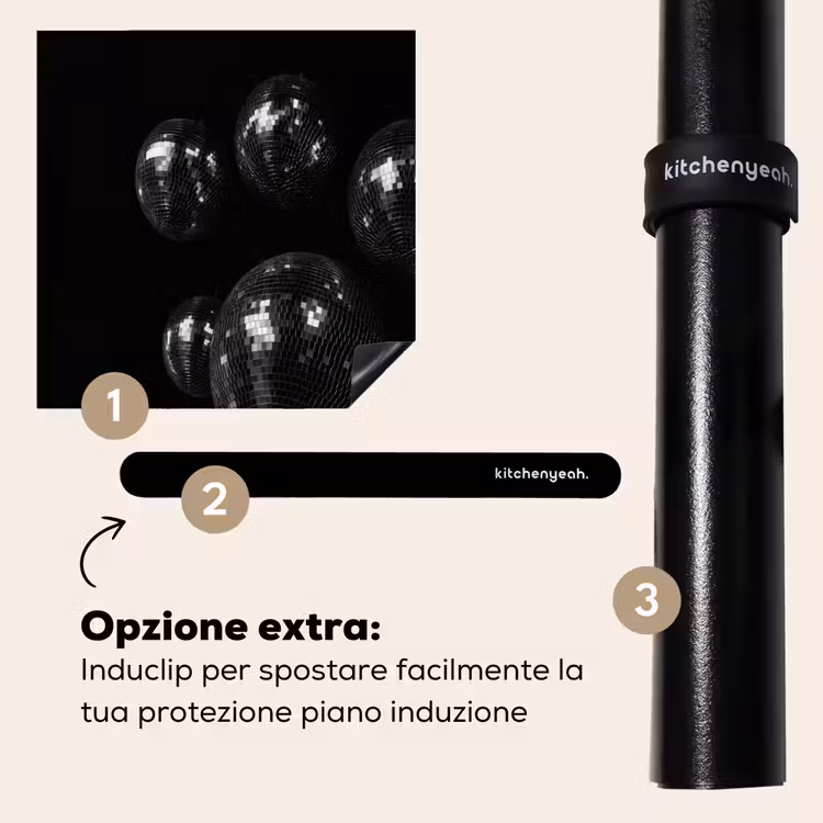 Protezione piano induzione - Palline da discoteca - Minimalista - Nero — 8