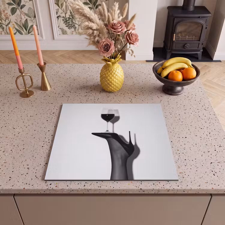 Protezione piano induzione - Tacco - Vino - Minimalista - Nero — 3